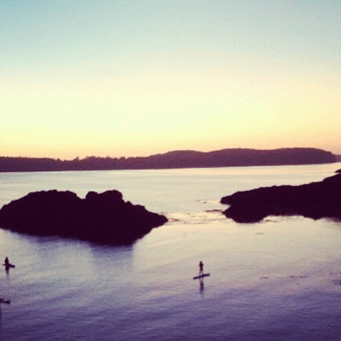 a sunset over a body of water